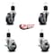 Service Caster 3.5'' Thermoplastic Rubber Wheel Swivel 1-7/8'' Expanding Stem Caster Set 2 Brakes, 4PK SCC-EX20S3514-TPRB-2-TLB-2-178 - alternate 5
